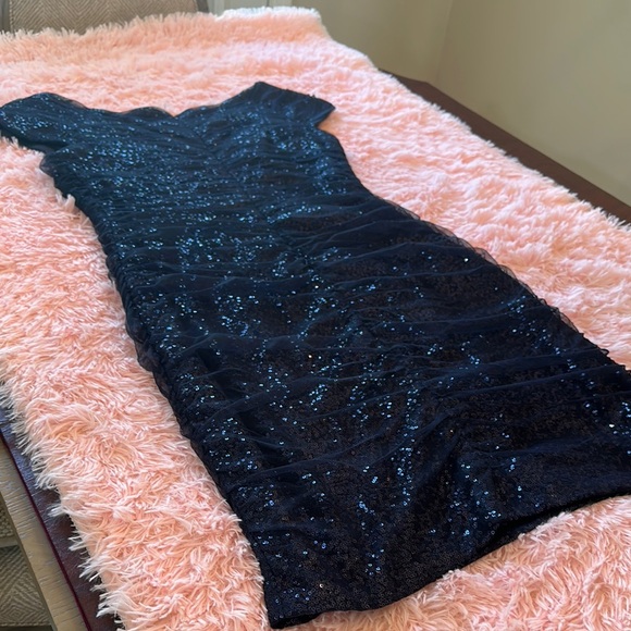 Lauren Ralph Lauren Navy Dress with Sequins - Picture 3 of 5